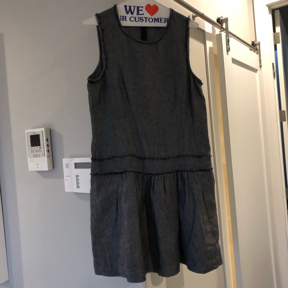 Theory Size 10 Linen linen dress with pockets